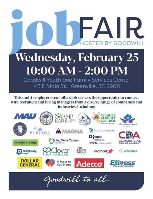 Goodwill Hosts Multi-Employer Job Fair in Greenville | Goodwill ...
