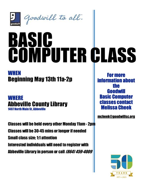Goodwill Hosts Basic Computer Class Workshop in Abbeville | Goodwill ...